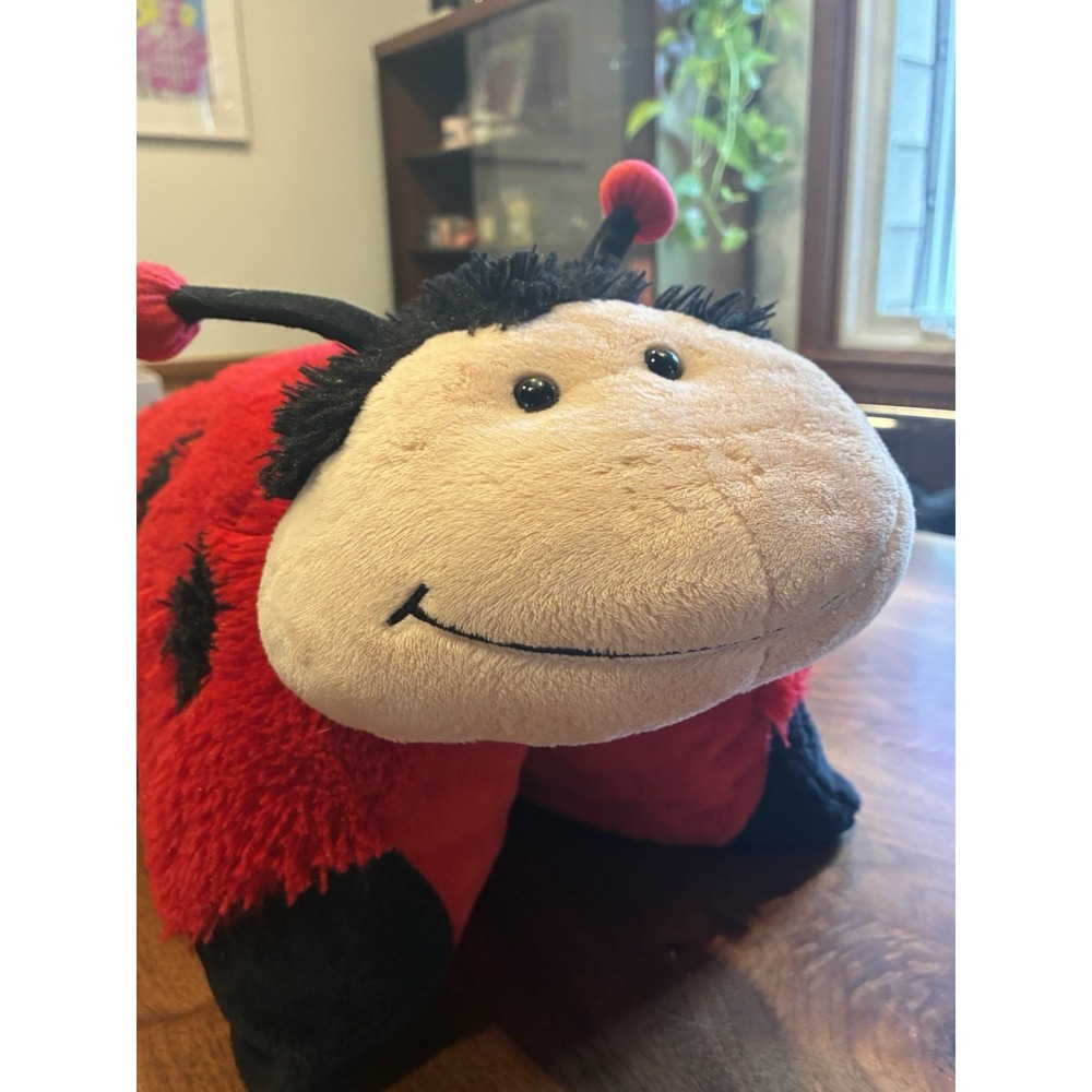 Pillow Pets Ms Ladybug Plush 16" Large Folding Stuffed Animal *MISSING NOSE*